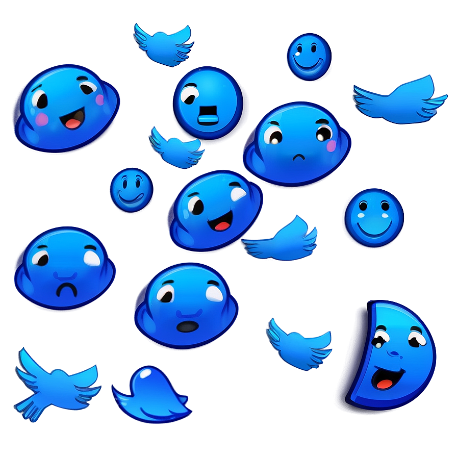 Social Media Blue Emojis Png 62