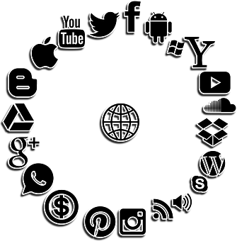 Social Media Icons Black Background