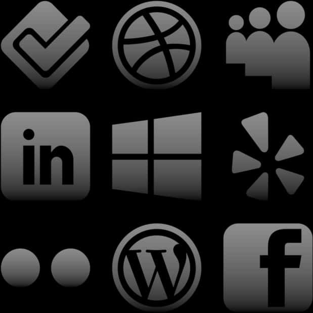 Social Media Icons Black Background