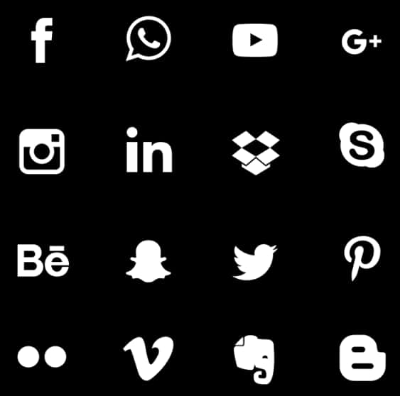 Social Media Icons Collection Black Background