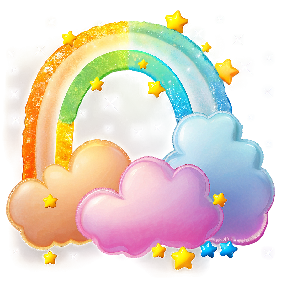 Soft Pastel Rainbow With Clouds Png Nda