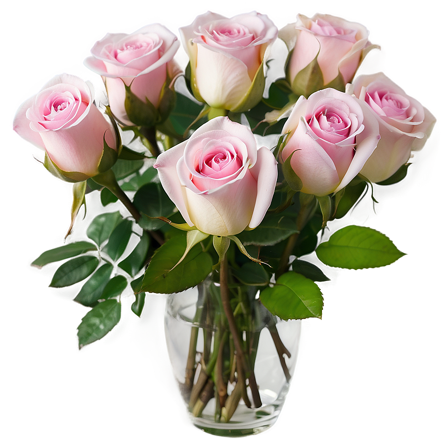 Soft Pink Roses Arrangement Png Oak