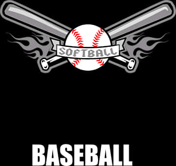 Softball Baseball Crossed Bats Graphic