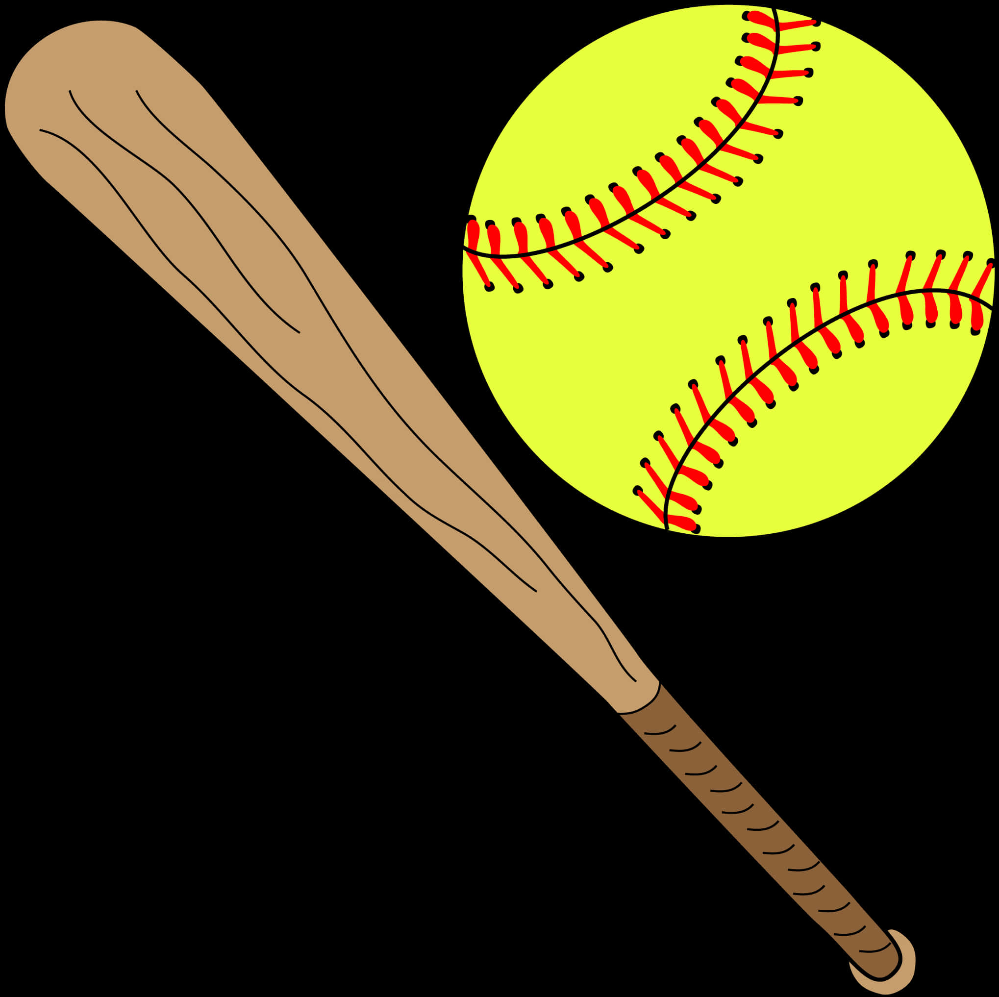 Softballand Bat Vector Illustration