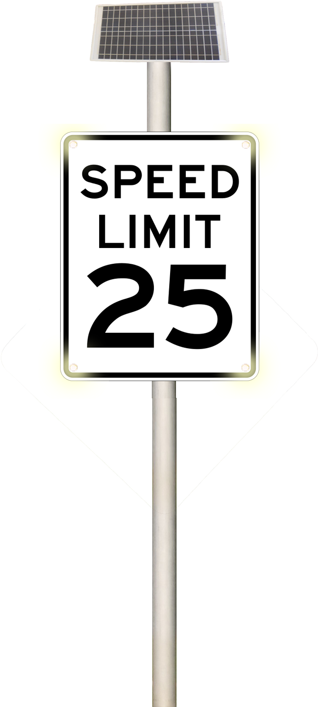 Solar Powered Speed Limit25 Sign