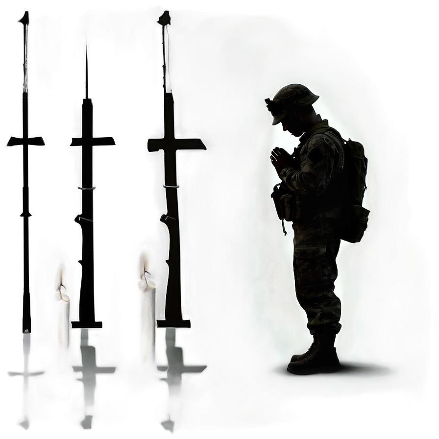 Soldier In Prayer Silhouette Png 56