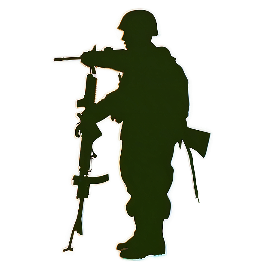 Soldier Silhouettes On Battlefield Png Vrv34