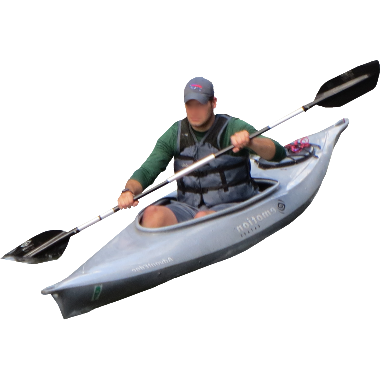 Solo Kayakerin Action