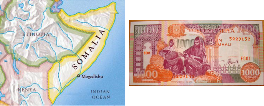 Somalia Mapand Currency