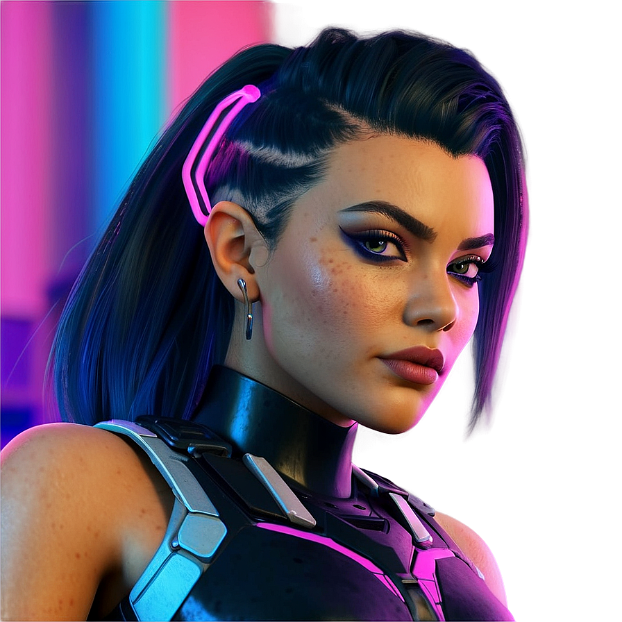 Sombra Cyberpunk Outfit Png 15