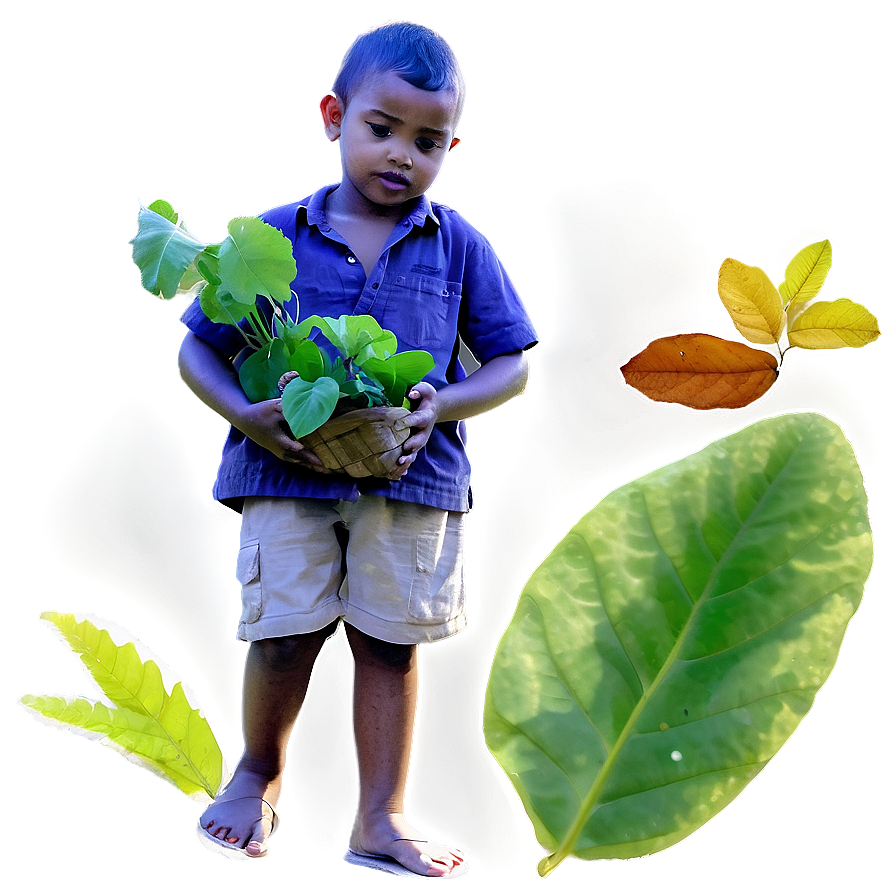 Son Collecting Leaves Png 06242024