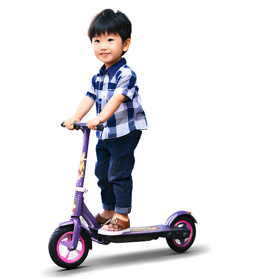 Son Riding Scooter Png 28