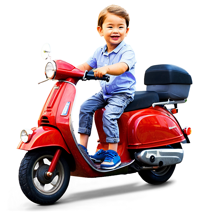 Son Riding Scooter Png Fsg