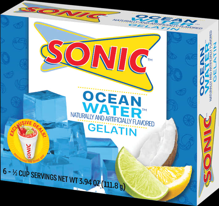 Sonic Ocean Water Gelatin Product Box