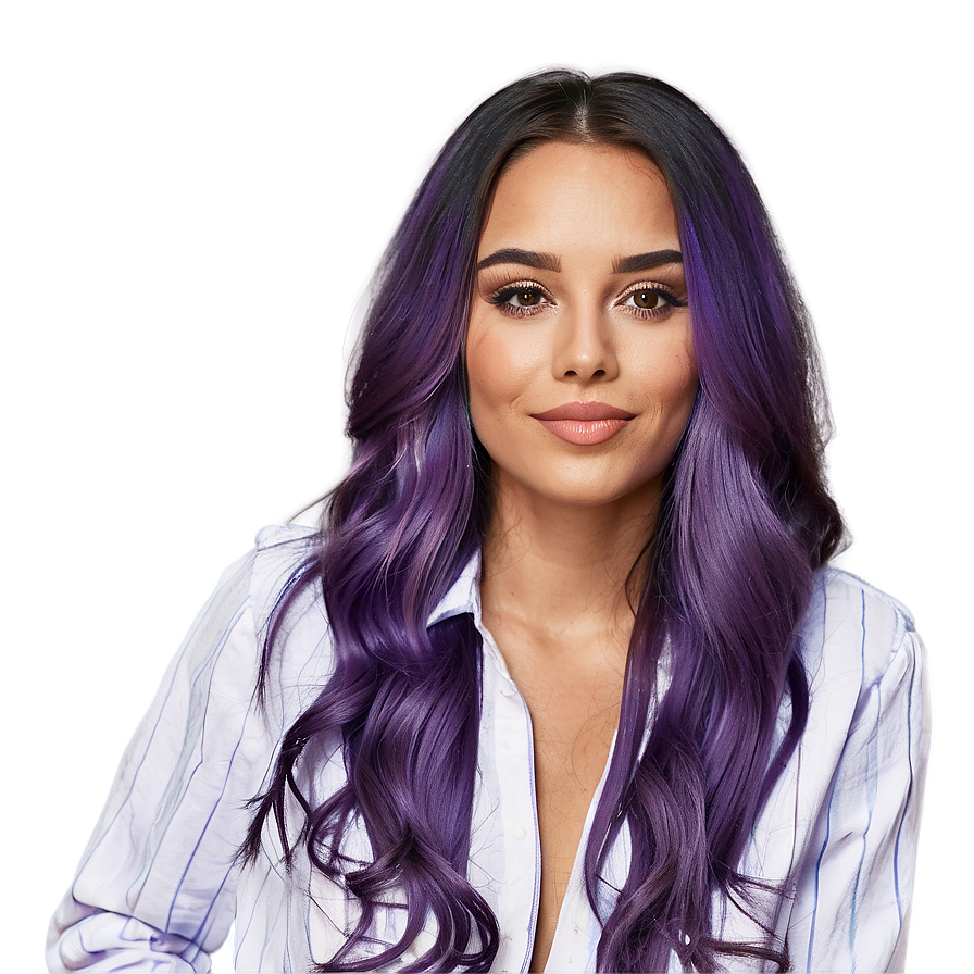 Sophisticated Purple Hair Lady Png 60