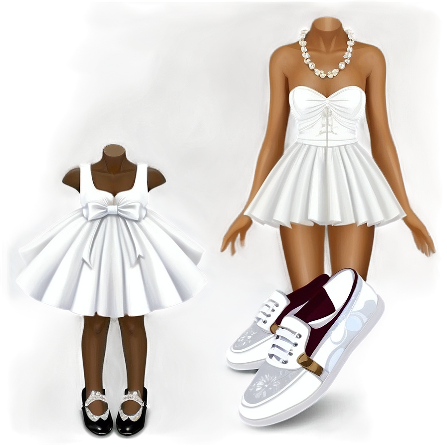 Sophisticated White Dress Attire Png Lbt75