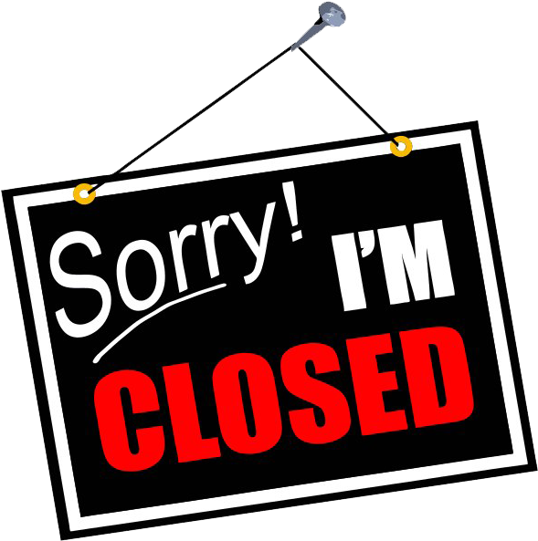 Sorry Closed Sign