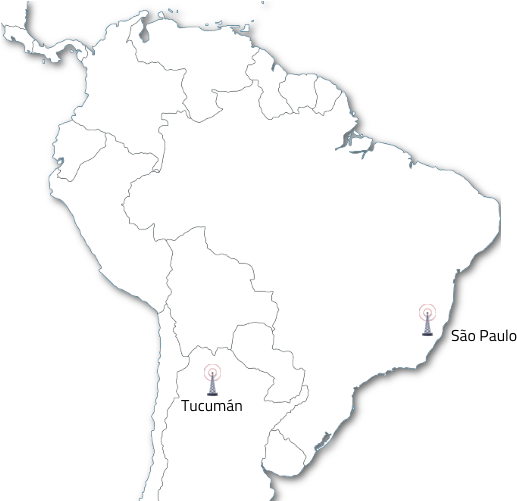 South America Mapwith Pinned Cities