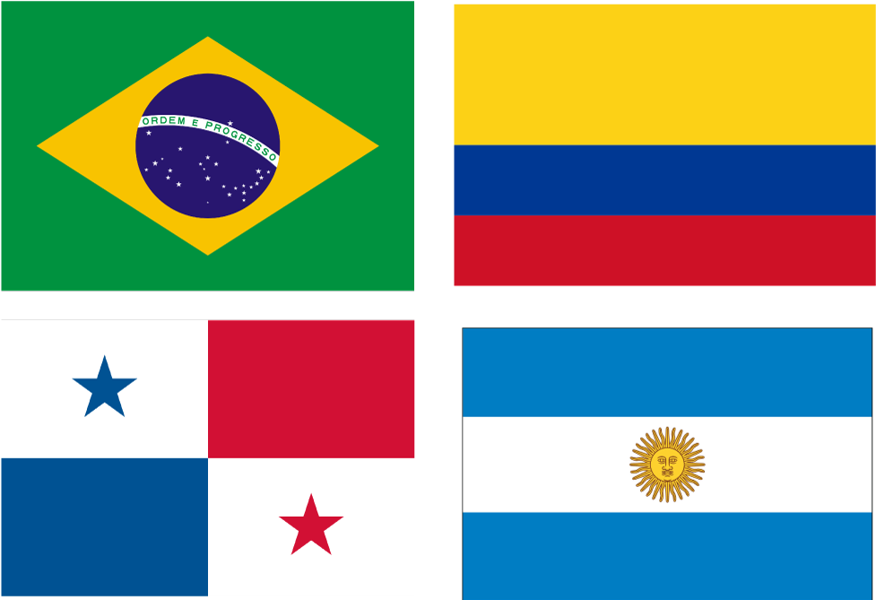 South American Flags Collage