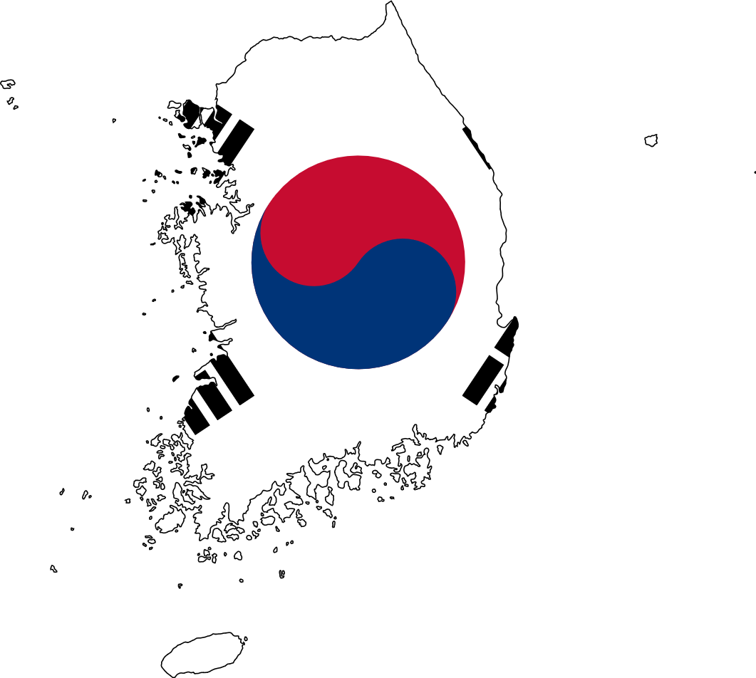 South Korea Flag Map