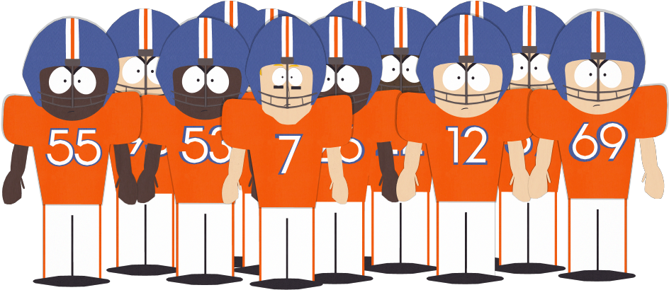 South Park Style Football Team Illustration