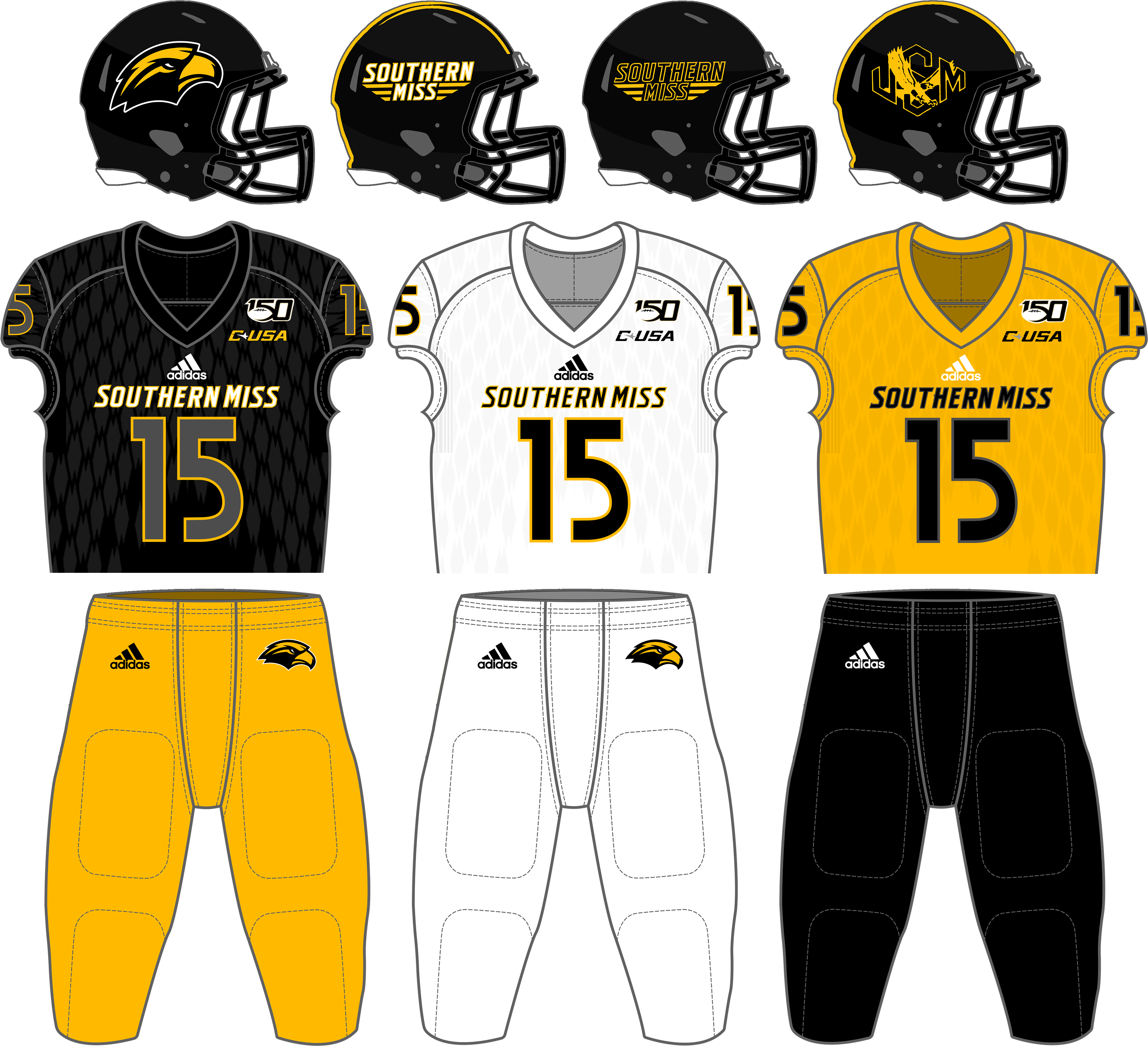 Southern Miss Football Uniform Concepts