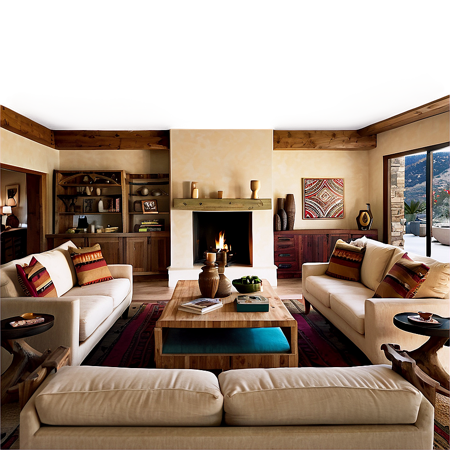 Southwestern Living Room Design Png Qle82