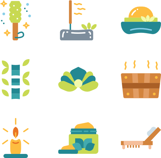 Spa Wellness Icons Set