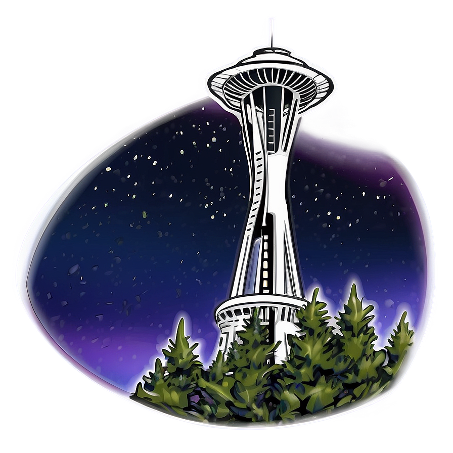 Space Needle Drawing Png Cpj