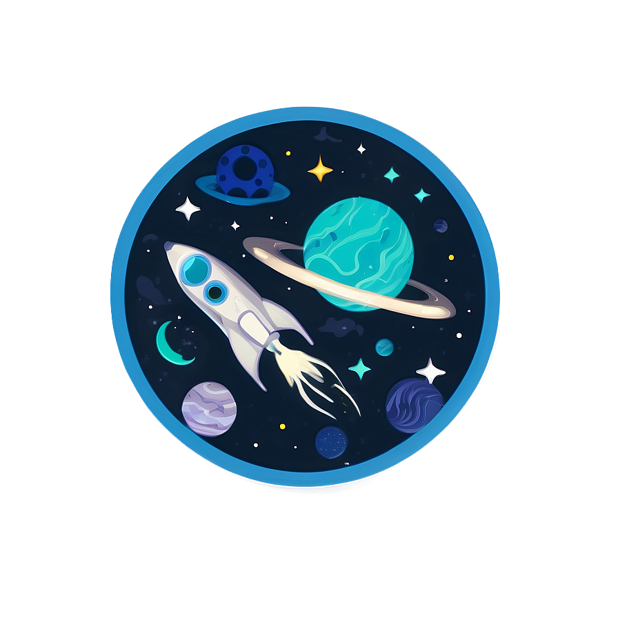 Space Theme Circle Sticker Png Ahi57