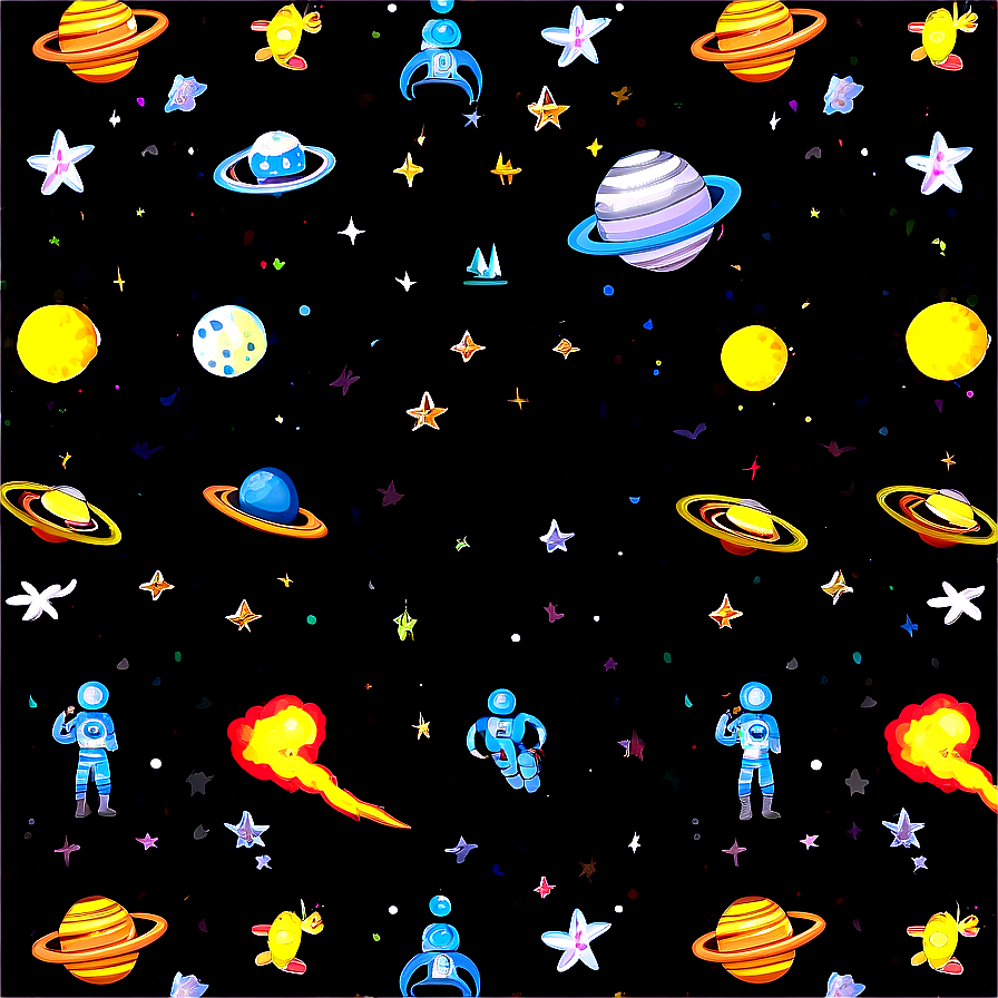 Space Theme Pattern Design Png 21