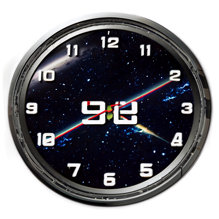 Space-themed Galaxy Clock Png 04292024