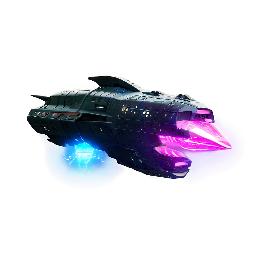 Spaceship In Cosmic Storm Png Gks56