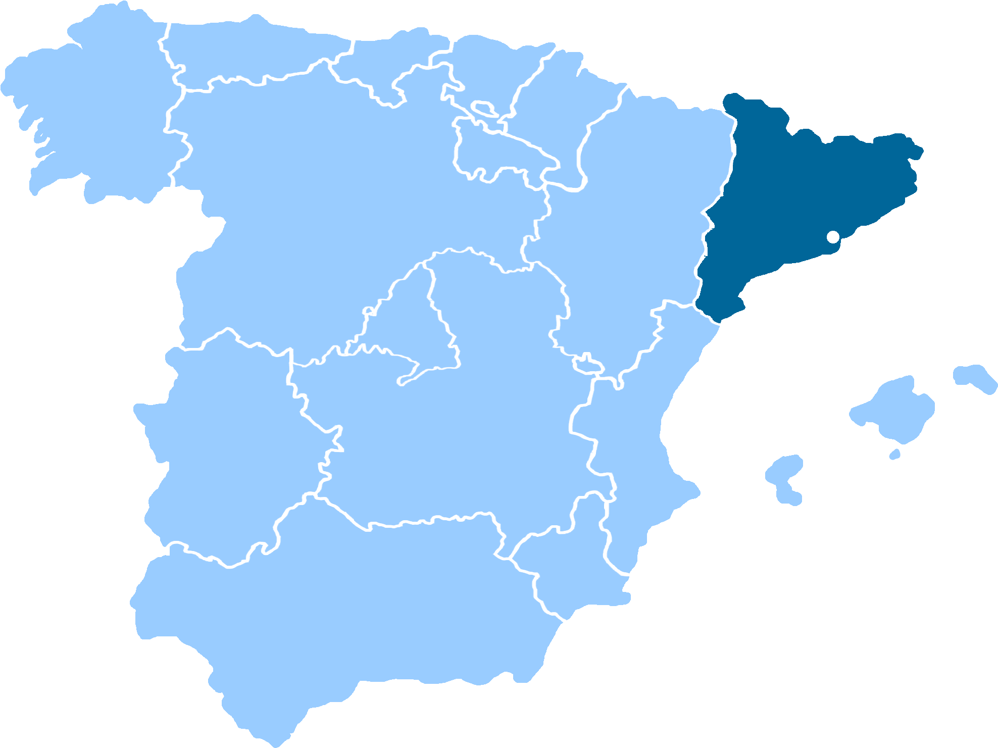 Spain Catalonia Map Highlighted