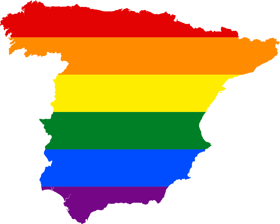 Spain Map Rainbow Colors