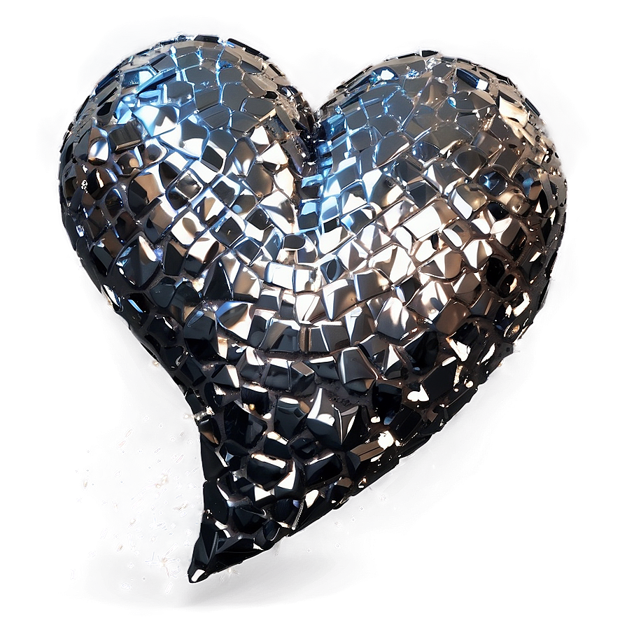 Sparkling Black Broken Heart Png Dnp