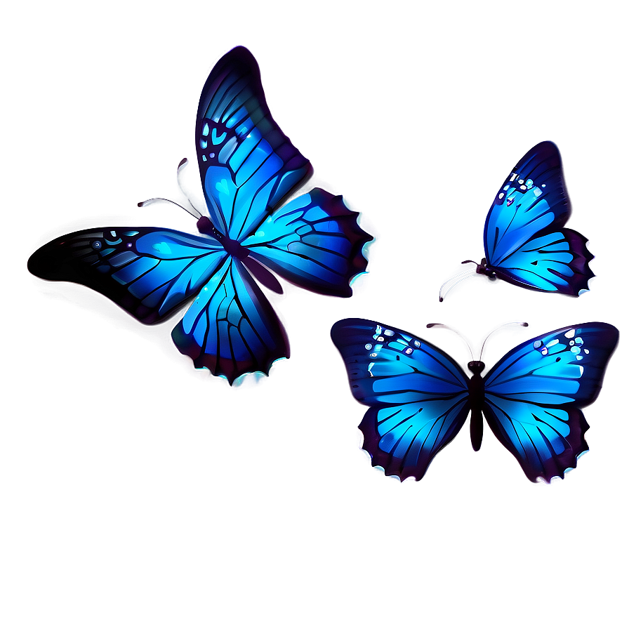 Sparkling Blue Butterflies Png Fos87