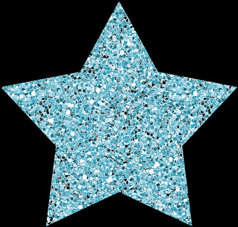 Sparkling Blue Glitter Star