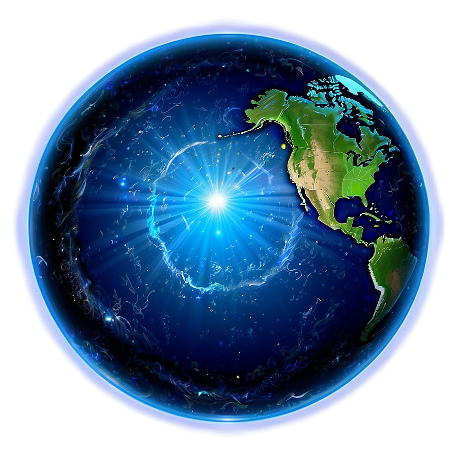 Sparkling Blue Planet Effect Png Qgc95