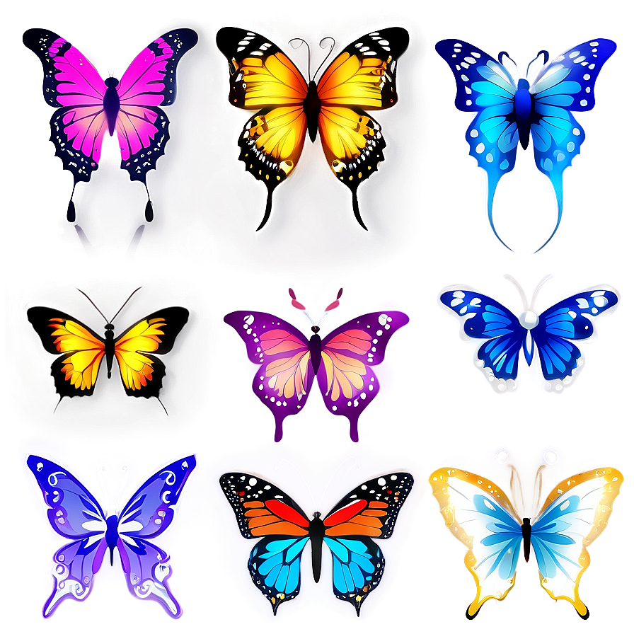 Sparkling Butterflies Png Xpc