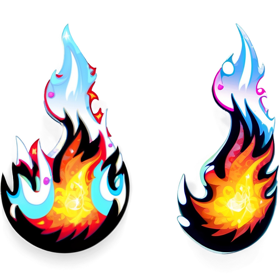 Sparkling Cartoon Fire Png 06262024