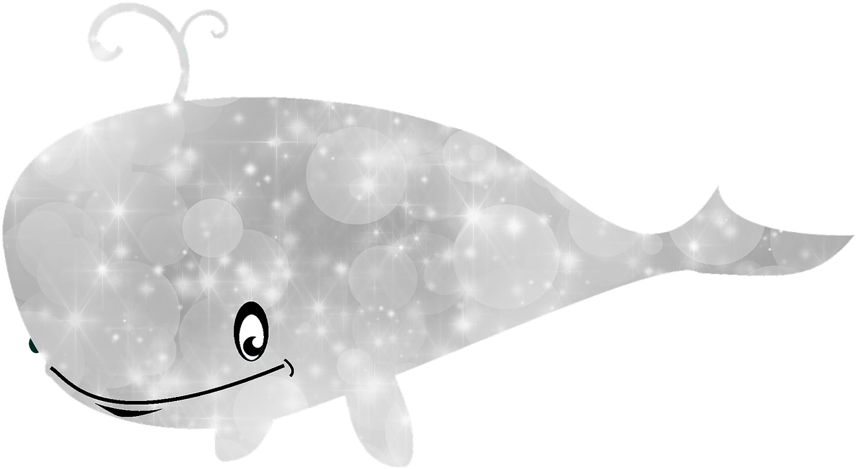 Sparkling Cartoon Whale Clipart