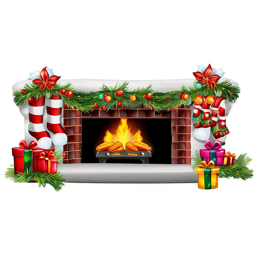 Sparkling Christmas Fireplace Decor Png 06262024