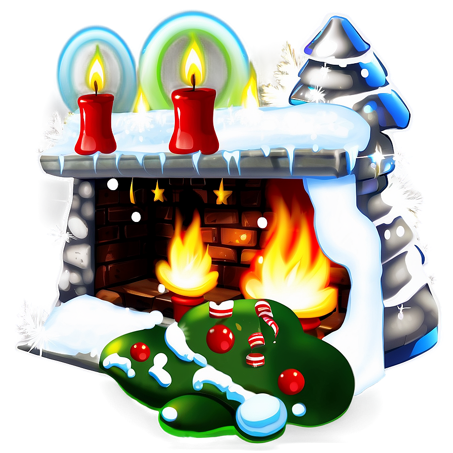 Sparkling Christmas Fireplace Decor Png 06262024