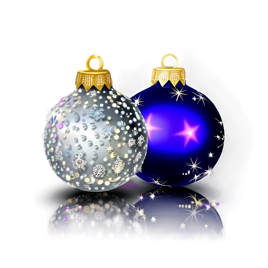 Sparkling Christmas Ornaments Png Pko