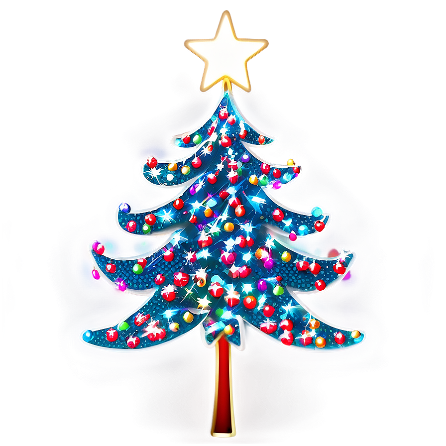 Sparkling Christmas Tree Illustration Png 56