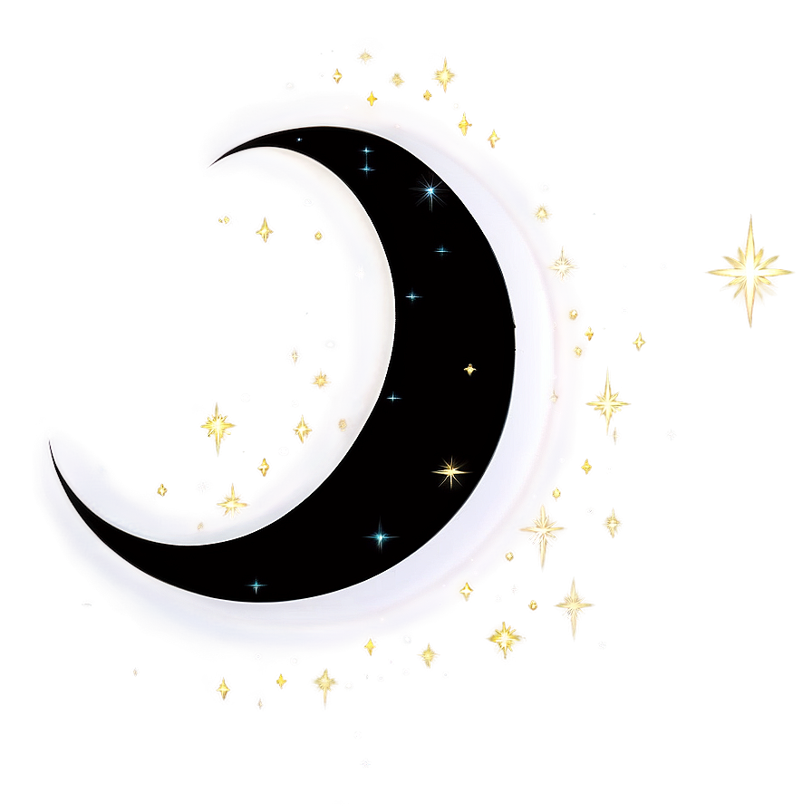 Sparkling Crescent Moon Png Cif