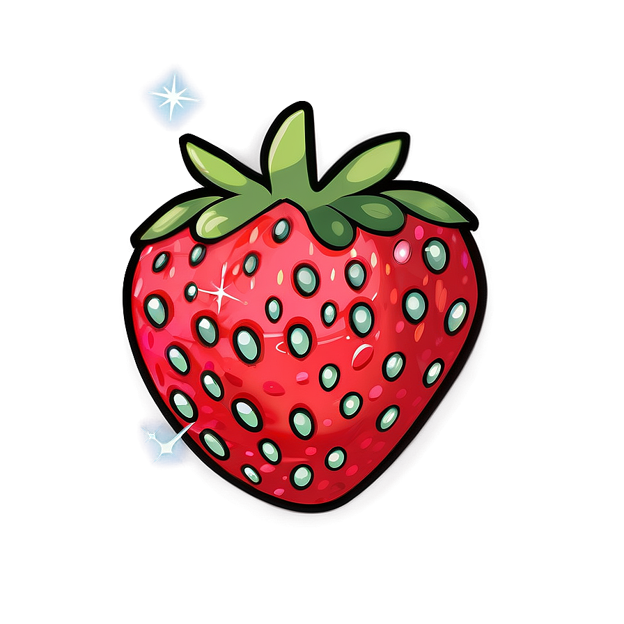 Sparkling Cute Strawberry Png Qgv43