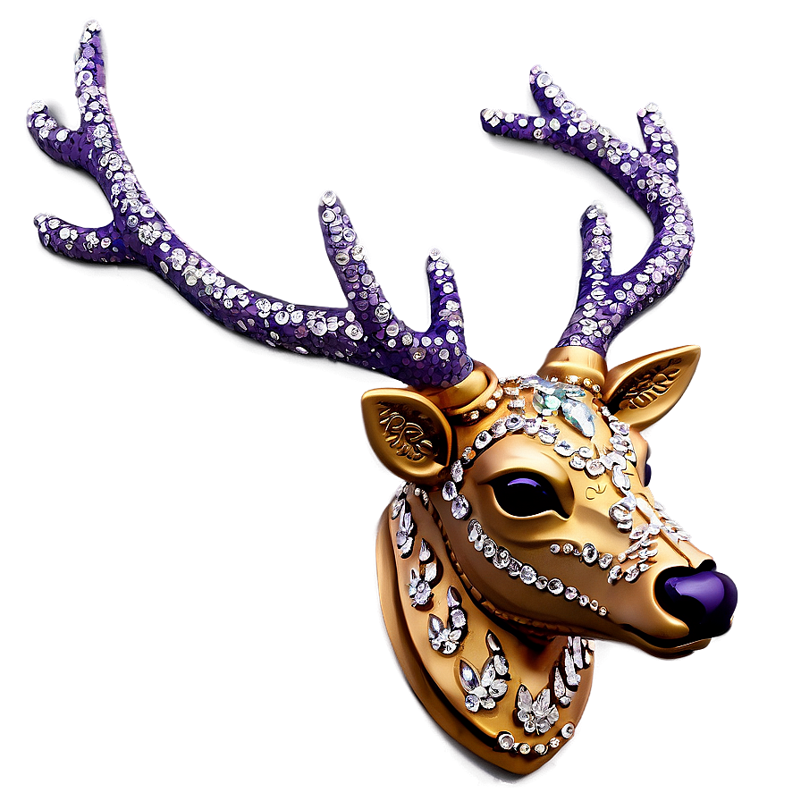 Sparkling Deer Head Decoration Png Nqo