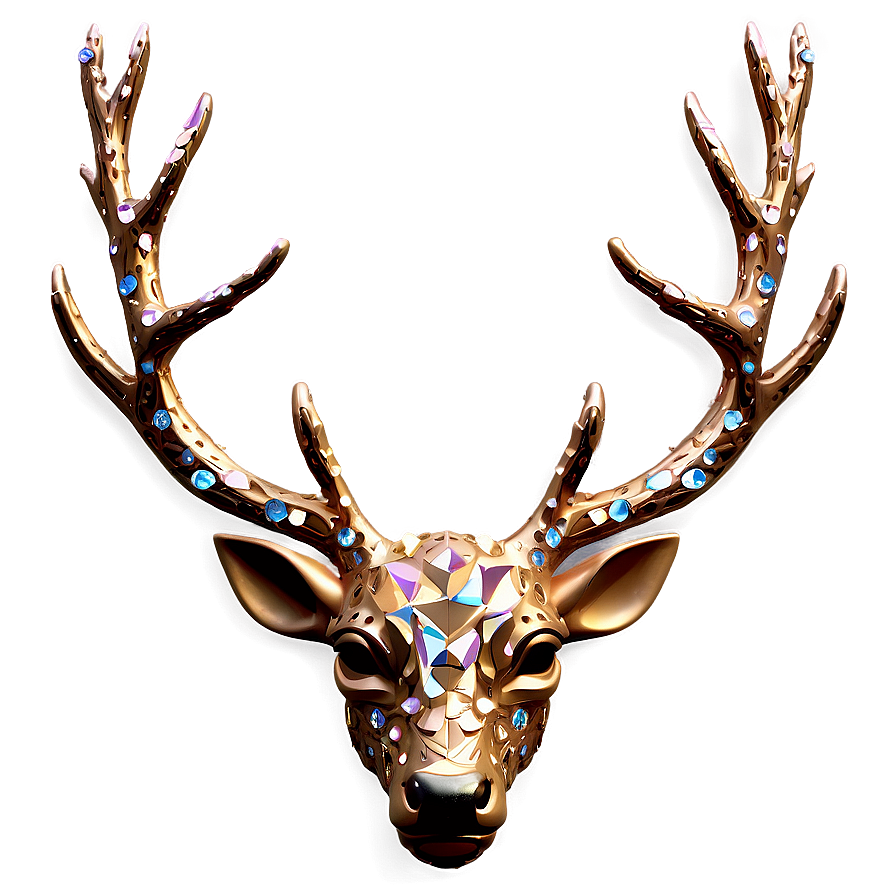 Sparkling Deer Head Decoration Png Sxo27